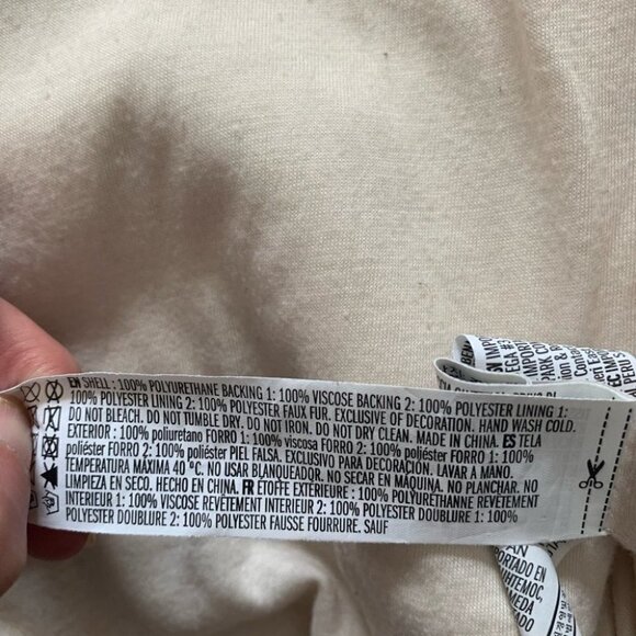 FOREVER 21 cream neutral stone Moto jacket faux leather - Picture 6 of 7